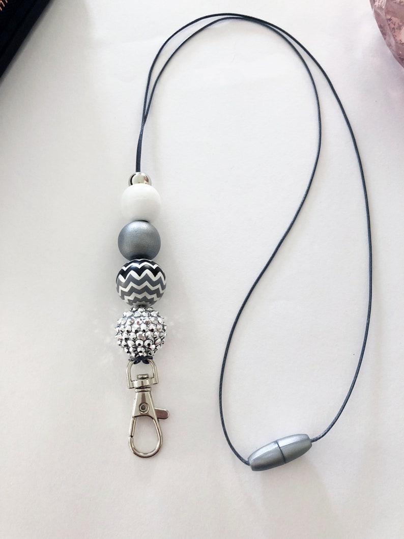 Beaded Lanyard for Badges Lanyard for Keys Beaded Lanyard Etsy
