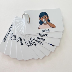 Communication Cards for Lanyard, Support Cards, Support for Early Learning, Special Education Cards, Lanyard Visual Cards, Pictorial Cards