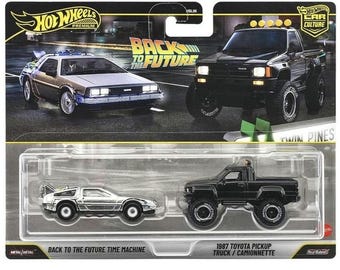 Hot Wheels Premium 2 Pack Back to the Future Time Machine Toyota Pickup