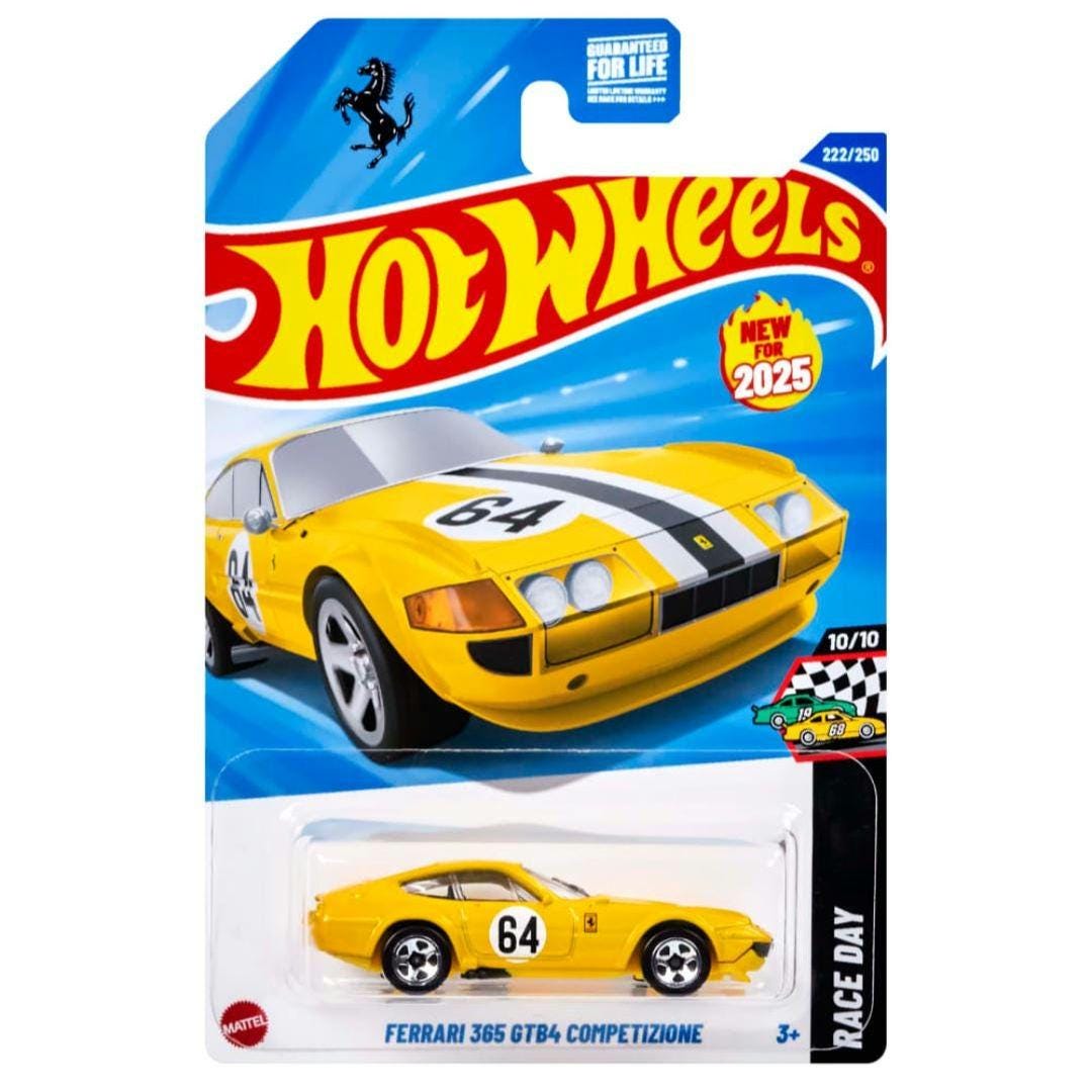 Hot Wheels Ferrari 365 GTB4 Competizione Yellow Raceday 10/10