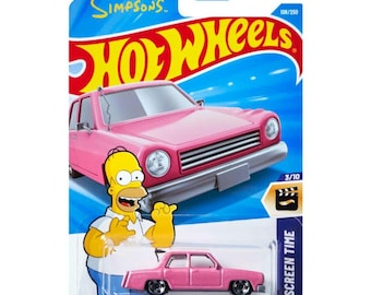 Hot Wheels the Simpsons Family Car Screen Time Pink Diecast Car 1