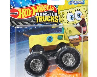 Hot Wheels Monster Trucks Spongebob Squarepants Connect and Crash Orange Car 1:64 Scale Die Cast