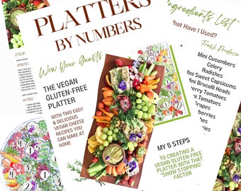 Vegan and Gluten-Free Grazing Platter. Follow my 5 Steps How to Guide. Includes Two Vegan Cheese Recipes. Digital Download Printable.