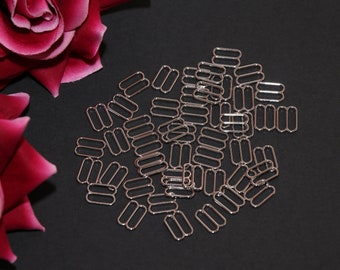 10 pcs 12mm (1/2") Silver Metal Sliders for Bramaking Bra Strap Camisole Lingerie Making