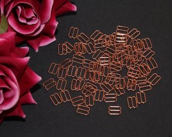 10 pcs 12mm (1/2") Rose Gold Metal Sliders for Bramaking Bra Strap Camisole Lingerie Making