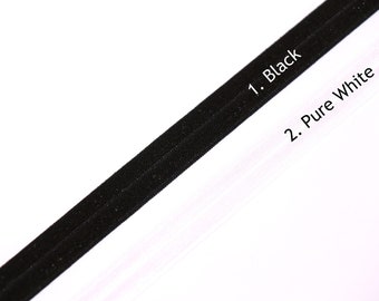 Biés elástico Blanco Negro FOE 15 mm