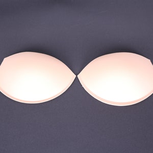 Push Up Molded Bra Cups, Almond Shaped with Seam, Inserts or Sewn