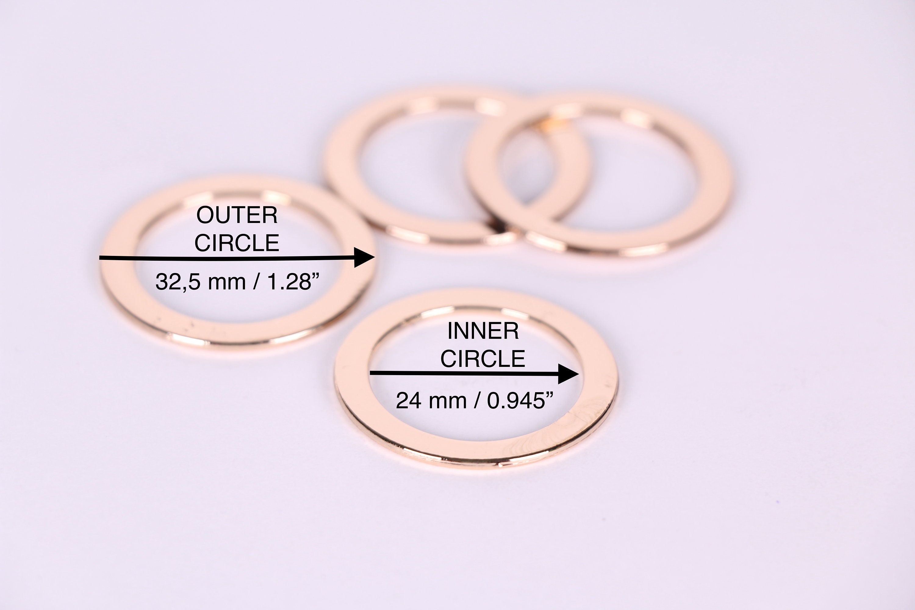 Light Gold Swimsuit Ring 24 Mm 1 Pair Swimwear Rings Etsy