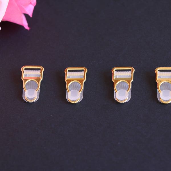 Gold Metal Suspender Clips 12 mm (1/2"). Gold garter clip. Clips for garter belts.