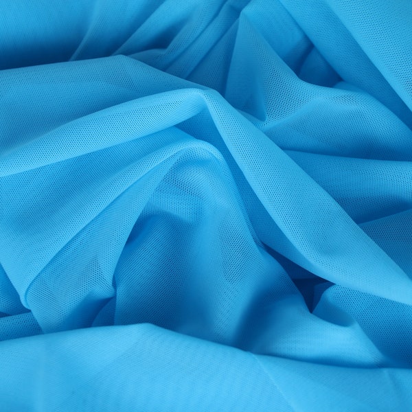 Turquoise Blue Stretch Mesh - 1/2 Meter