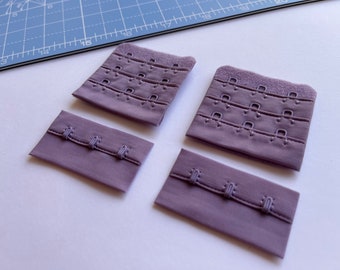 Purple Bra Hook & Eye 3 Rows 1.96" (5 cm). Bra Fastener. Bra closure. Bra making.