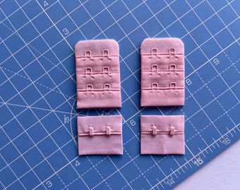 Pink Bra Hook & Eye 2 Rows 1.25" (3.2 cm). Bra Fastener. Bra closure. Bra making.