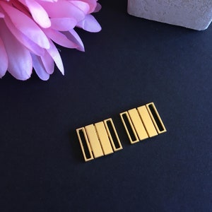 15 mm Gold Metal Closure for Bra Making.