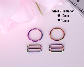 Rainbow Rings and Sliders SET for Bra Making - 12mm or 15mm size