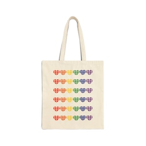 Palaka Rainbow Canvas Tote Bag - Colorful Shoulder Carryall, Hawaiian Plaid Market Shopper, Beach Grocery Handbag, Eco-Friendly Reusable