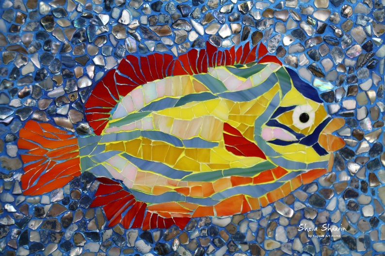Tropical Fish Wall Hanging Mosaic Beach House Decor Coastal Etsy