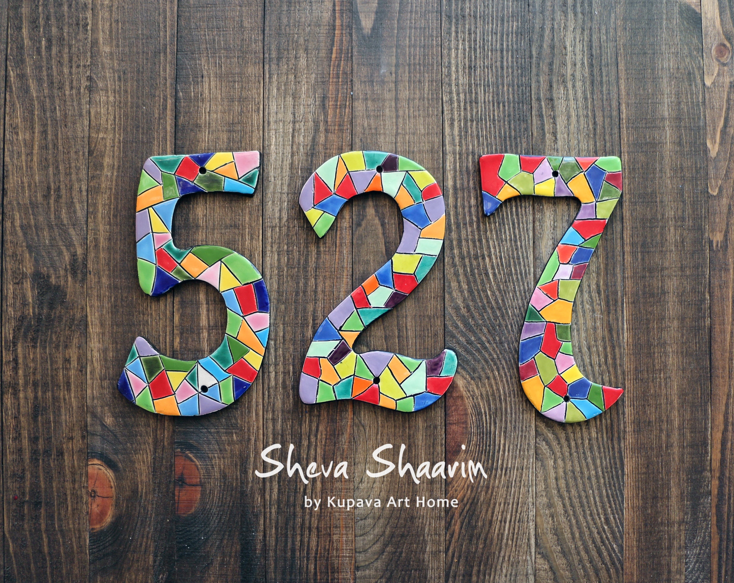 Custom mosaic ceramic numbers tile wall hanging for house Etsy