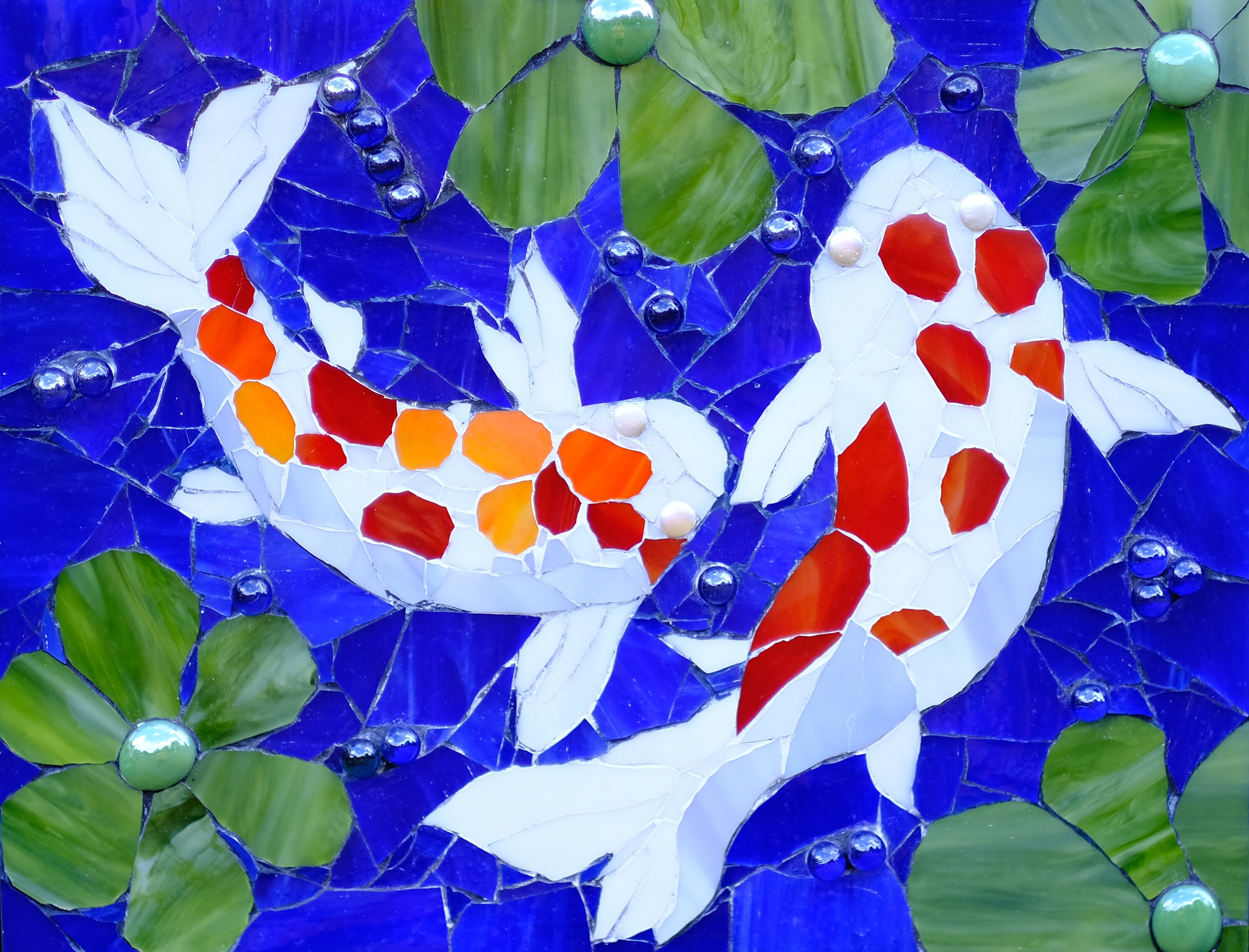 Koi Fish Art Koi Japanese Fish Wall Decor Koi Mosaic Wall Etsy
