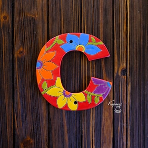 Letras de azulejos cerámicos, signo de nombre personalizado o adorno familiar, regalo personalizado, letra B