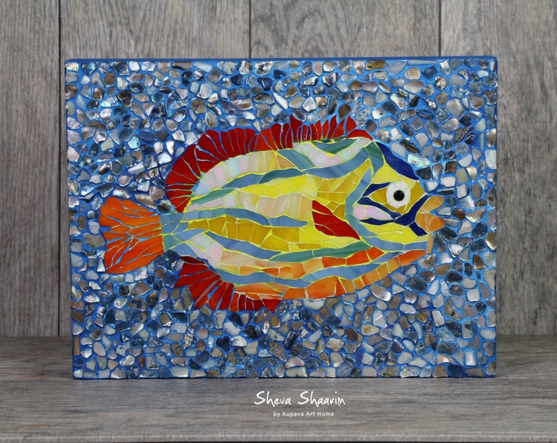 Tropical Fish Wall Hanging Mosaic Beach House Decor Coastal Etsy