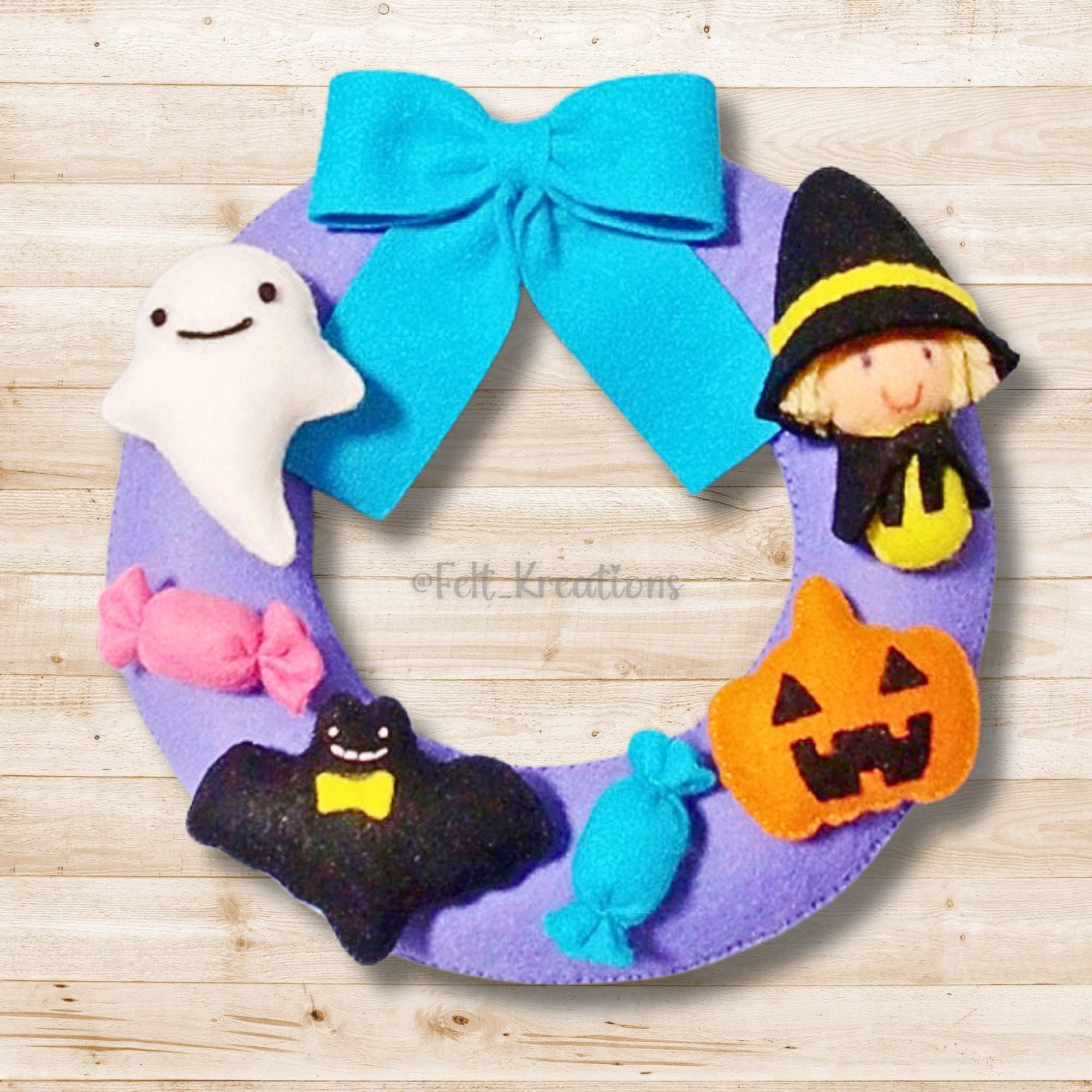 Felt Halloween Pattern - Jack O Lantern Pumpkin Cookies Wreath Felt Toy ...