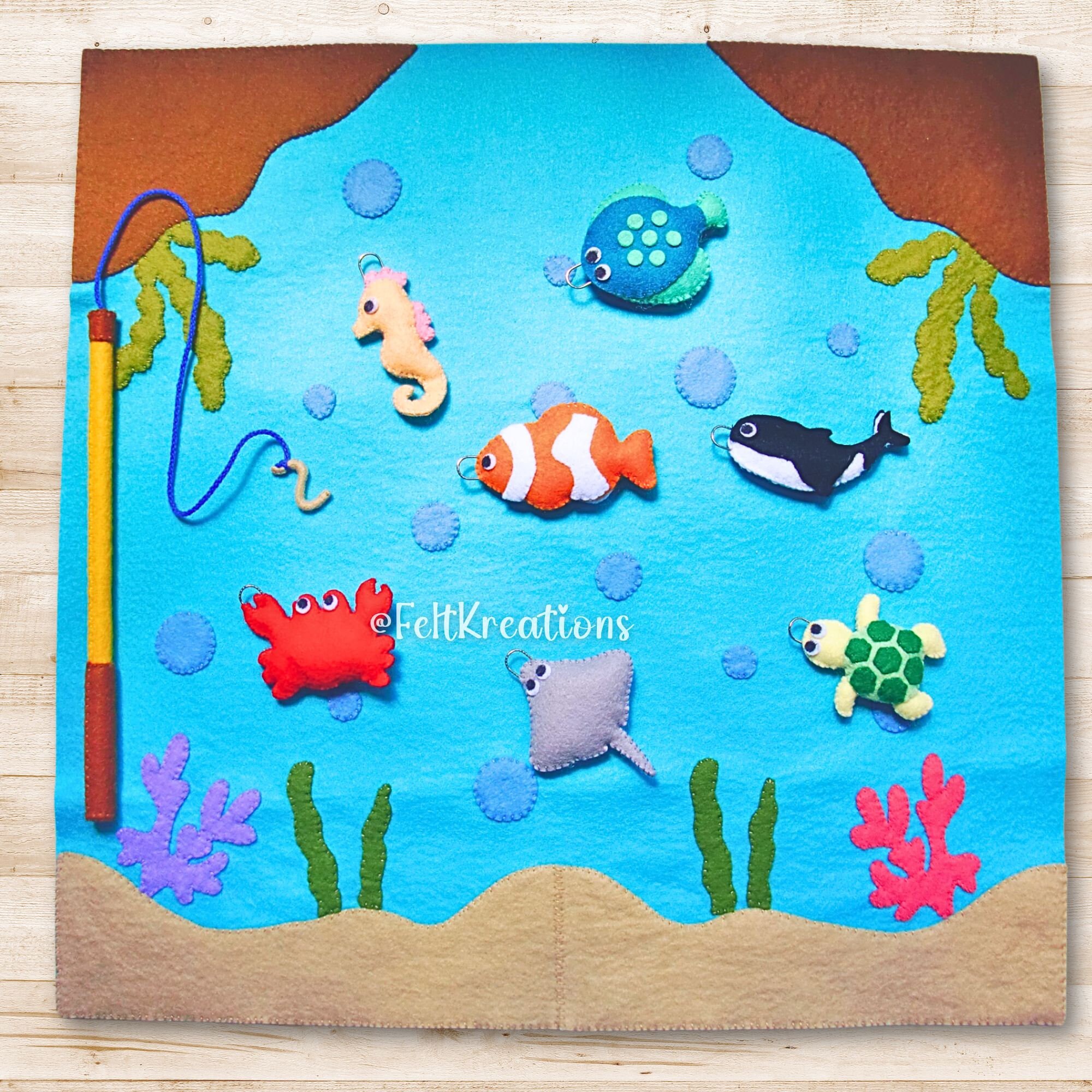 Felt Fishing Game Pattern: DIY Kids Toy, Sea Creatures (PDF Pattern) - Etsy