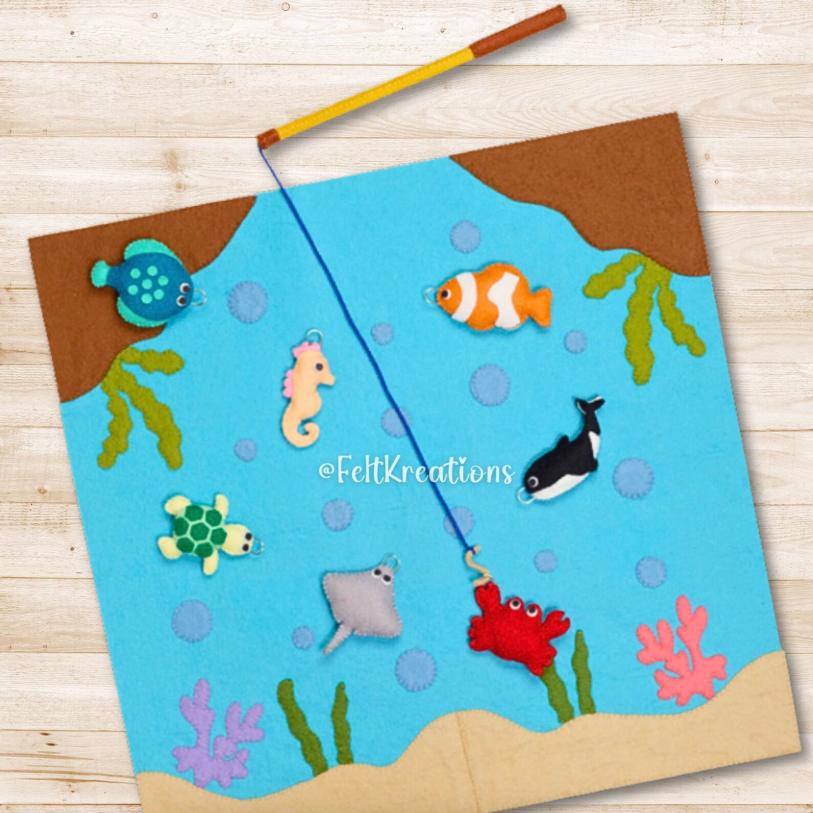 Felt Fishing Game Pattern: DIY Kids Toy, Sea Creatures (PDF Pattern) - Etsy