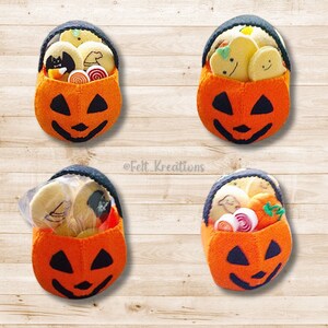 Felt Halloween Pattern - Jack O Lantern Pumpkin Cookies Wreath Felt Toy ...