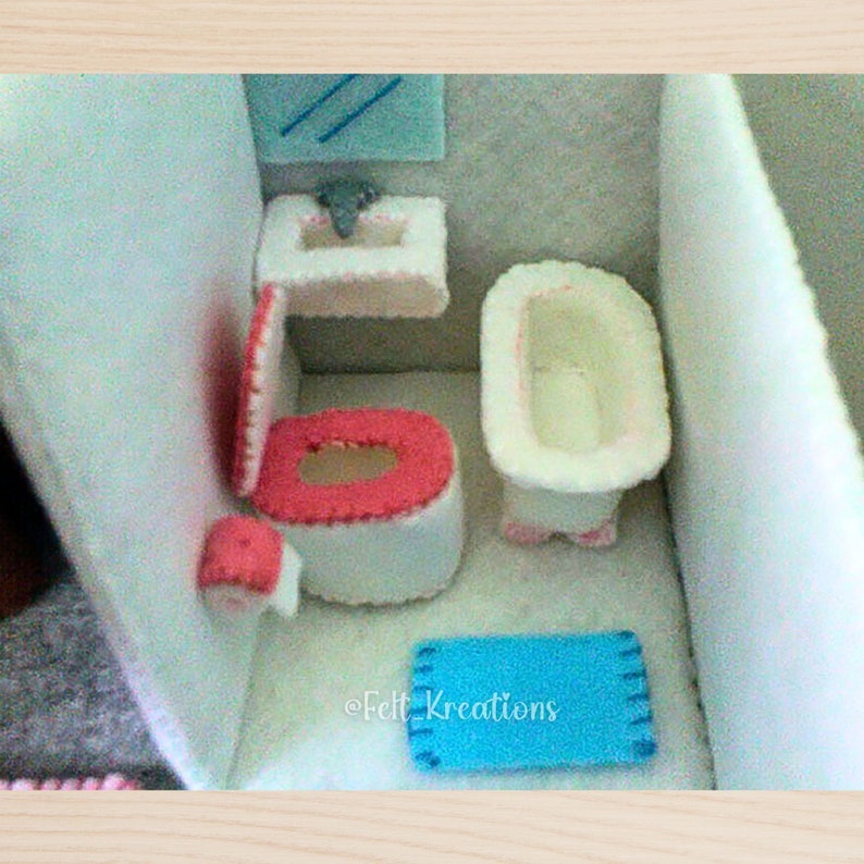 Felt Dollhouse Pattern Set - Miniature Dollhouse Furnitures Felt Tutorial Felt Toy Patterns PDF Felt Sewing Patterns