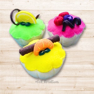 Felt Fruit Sorbets Pattern - Felt Play Food Pretend Play Kitchen Pastry Chef Felt Fruit Dessert PDF Felt Sewing Pattern