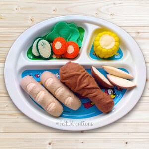 Felt western food pattern felt patterns pdf chicken leg steak salmon sausages potato wedges corn cob felt pretend play food felt sewing patterns tutorial