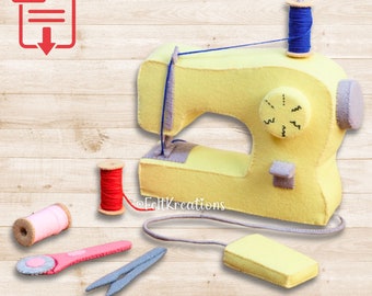 Felt Sewing Machine Pattern Set II - DIY Felt Toy Pattern Little Project Runway Gift for Toddler PDF Felt Sewing Patterns (Instant Download)