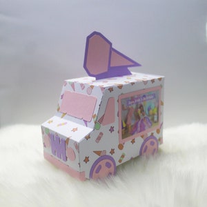 3D Paper Ice Cream Truck Loot Box Cut File/Pattern