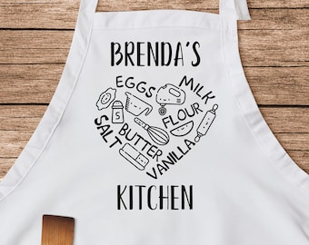 Personalized Apron, Personalized Apron With Pockets, Adult Apron, Kitchen Apron, Personalized Gift, Gift for Her, Baker Gift, Cooking Gift