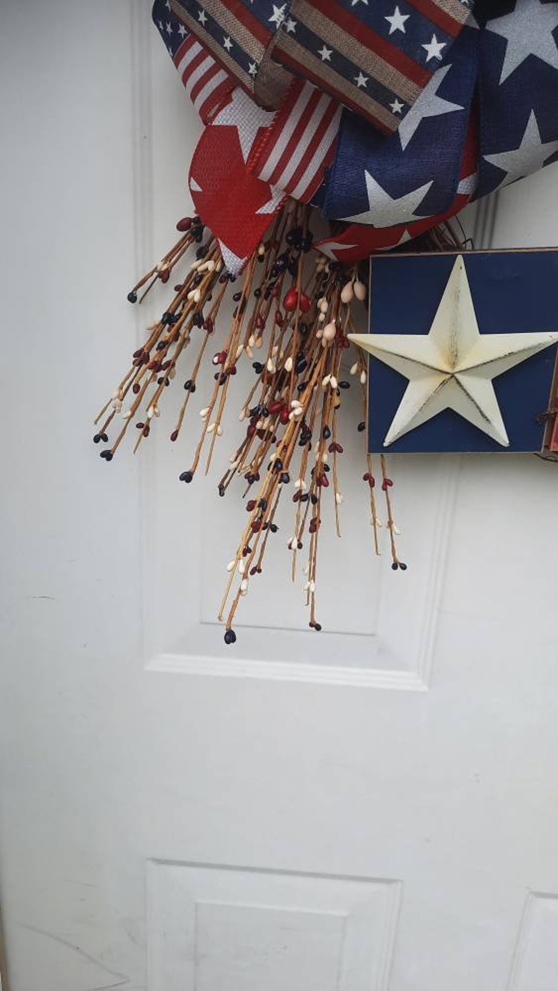 Patriotic Wreath for Front Door. Memorial Day Decorations. Etsy