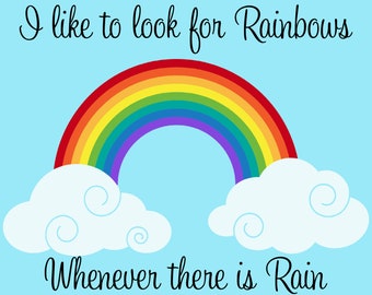 I Like to Look for Rainbows Watercolor Print LDS Baptism Printable Gift ...