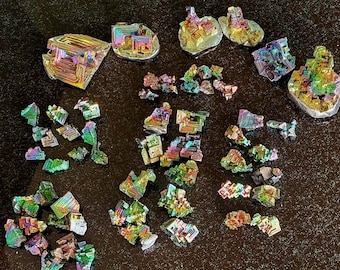 Bismuth Crystal Sets, Exact Pieces Shown - Free US Shipping