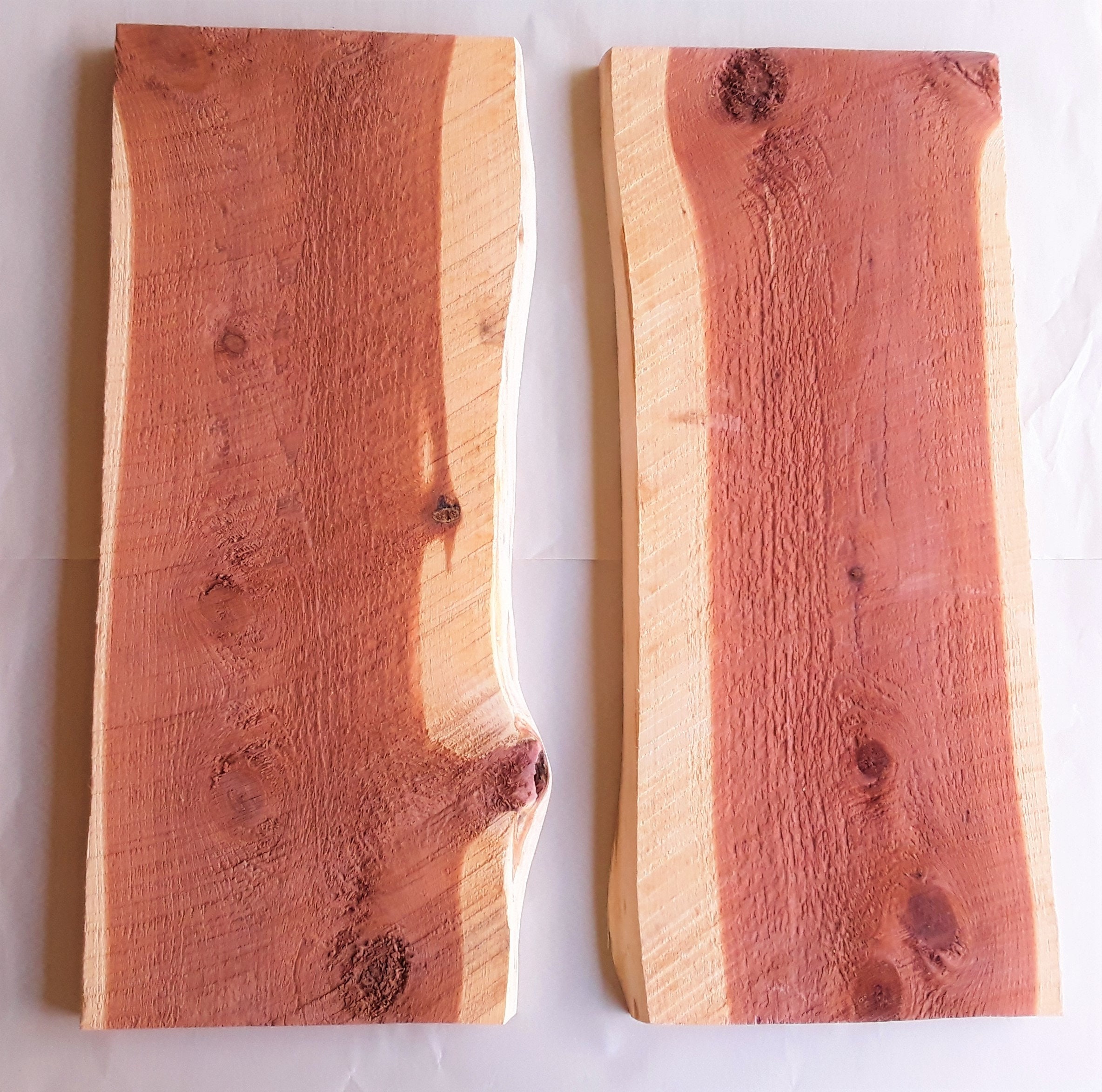 Two Live Edge Red Cedar Planks 2 Feet Long FREE US Shipping