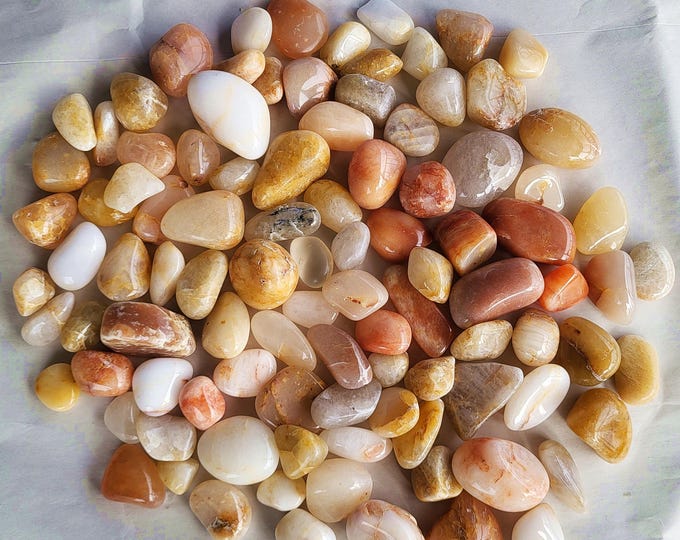 Tumbled Quartz Crystals, 100 Pieces Weighing 5-1/2 Pounds - Free US Shipping