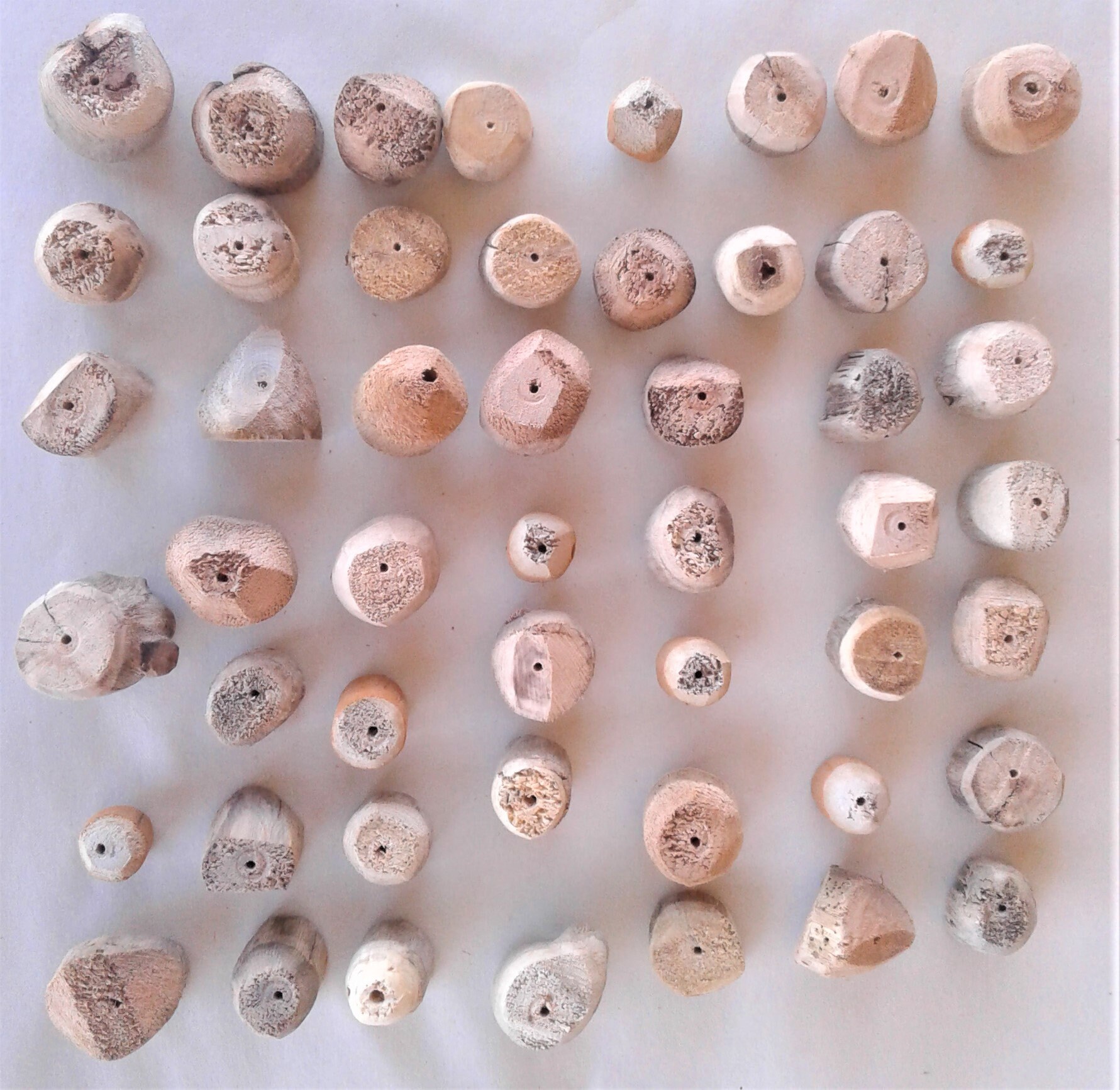 Driftwood Beads, 50 Handcrafted Pieces, FREE US Shipping