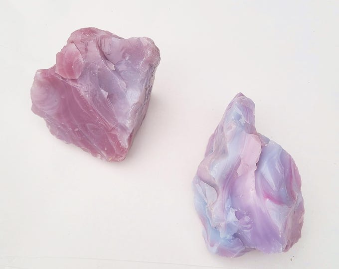 Mauve Slag Glass, 2 Piece Set, 3 pounds - Free US Shipping