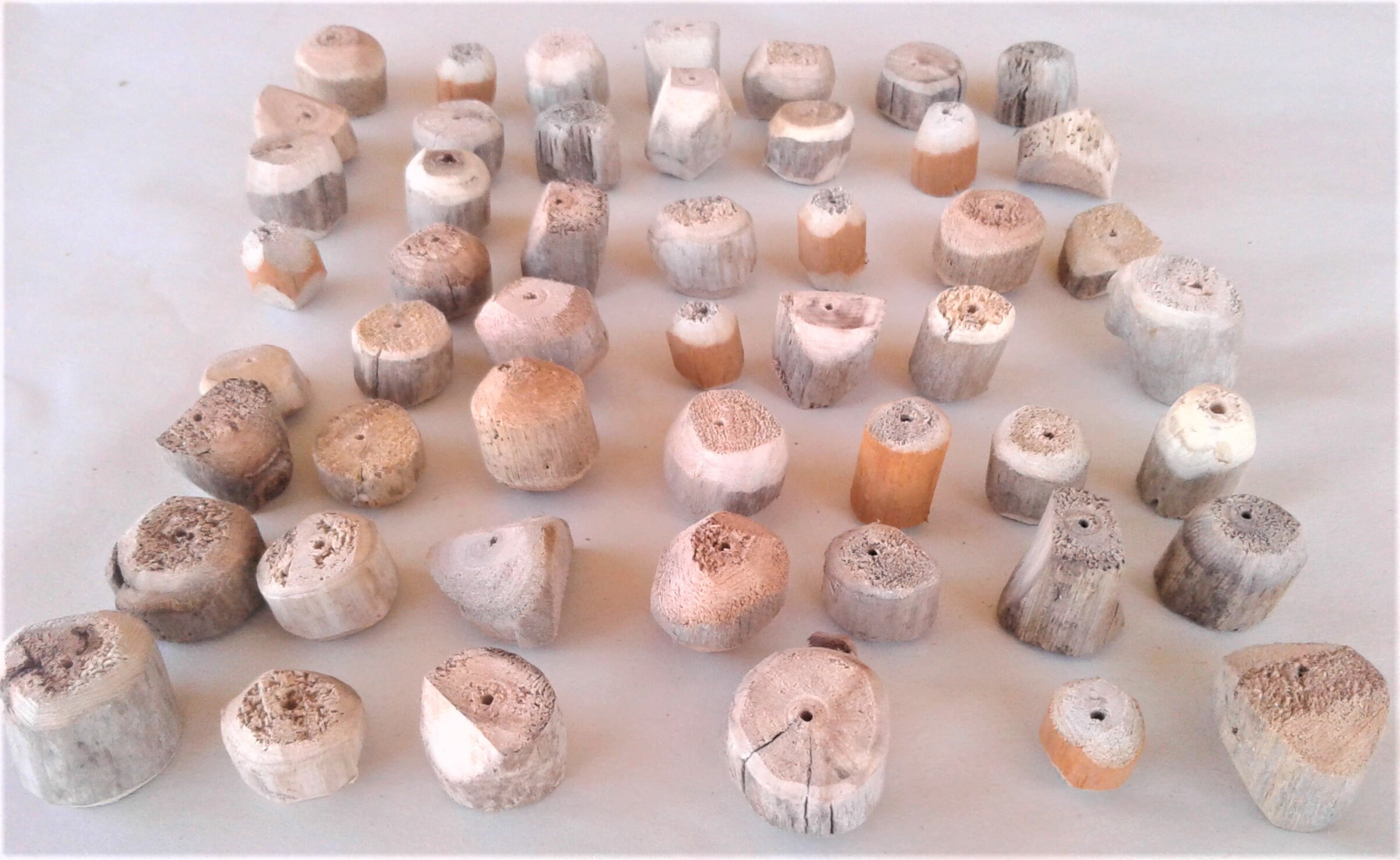 Driftwood Beads, 50 Handcrafted Pieces, FREE US Shipping