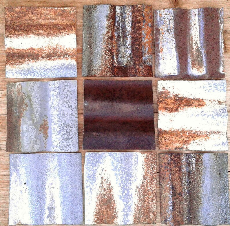 6 X 6 Sheet Metal Tiles Free Us Shipping Aged Barn Roof Etsy