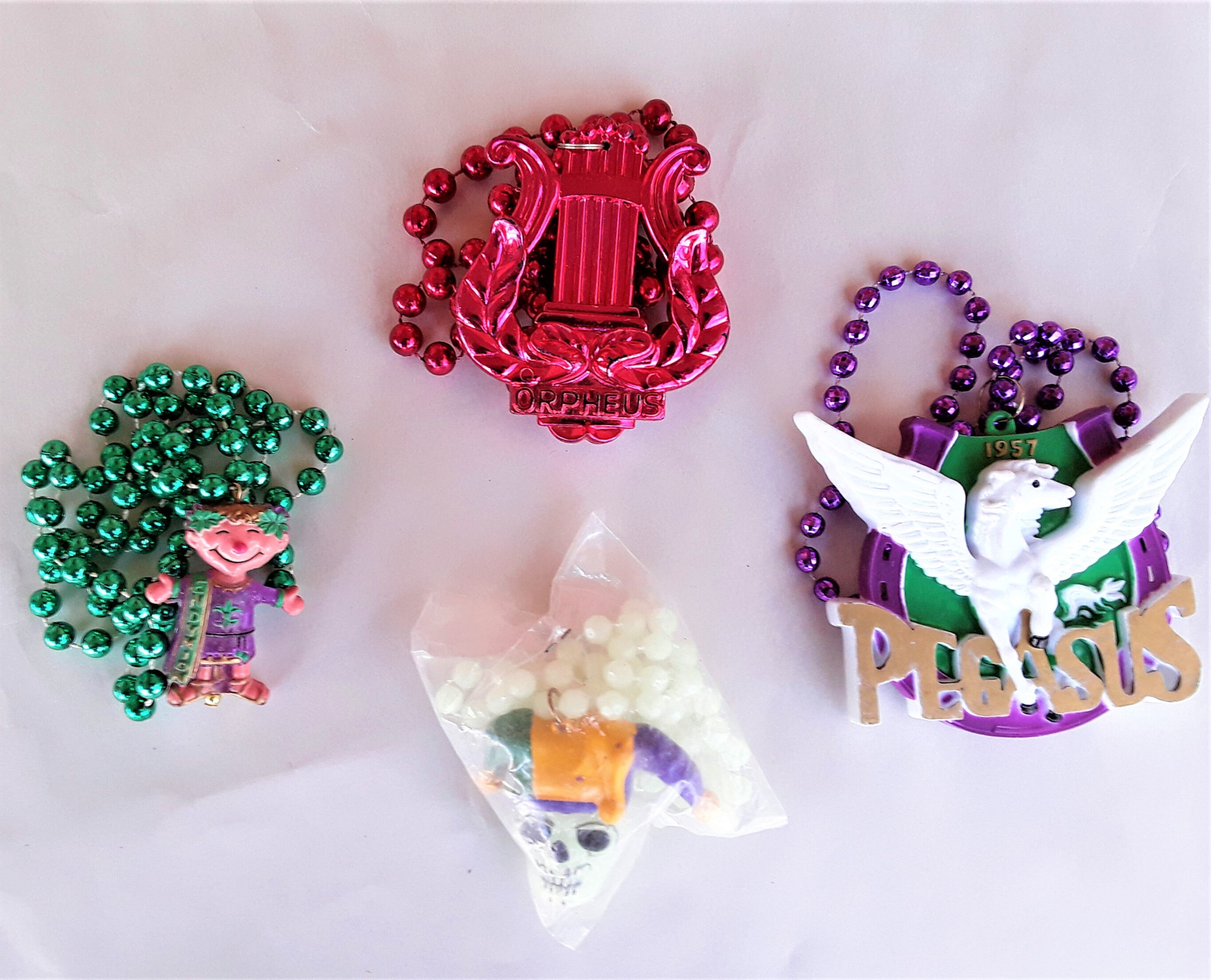 Vintage Mardi Gras Beads, 10 Pieces Includes Sealed bags, FREE US