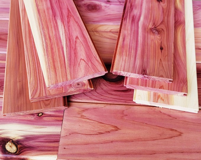 Aromatic Red Cedar Closet Liner, Thin Tongue and Groove Planks - Free US Shipping