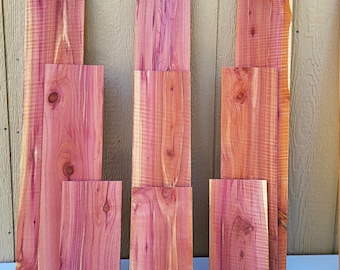 Red Cedar Planks, 5 or 10 Rough Cut Pieces, Multiple Lengths - Free US Shipping