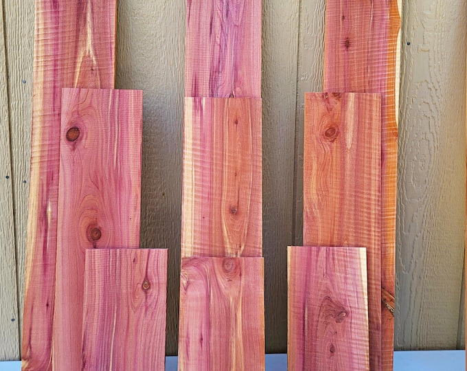 Red Cedar Planks, 5 or 10 Rough Cut Pieces, Multiple Lengths - Free US Shipping