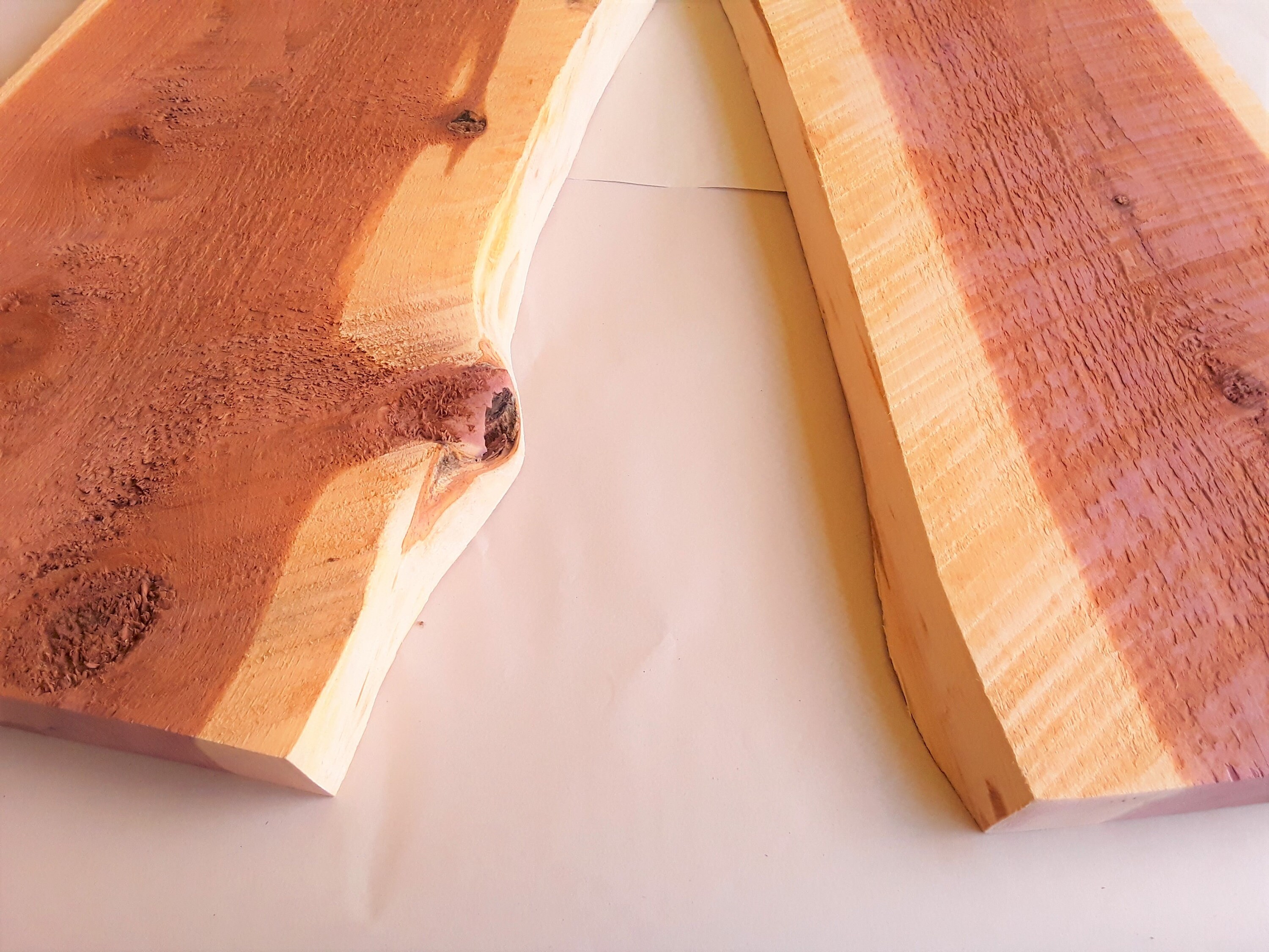 Two Live Edge Red Cedar Planks 2 Feet Long FREE US Shipping
