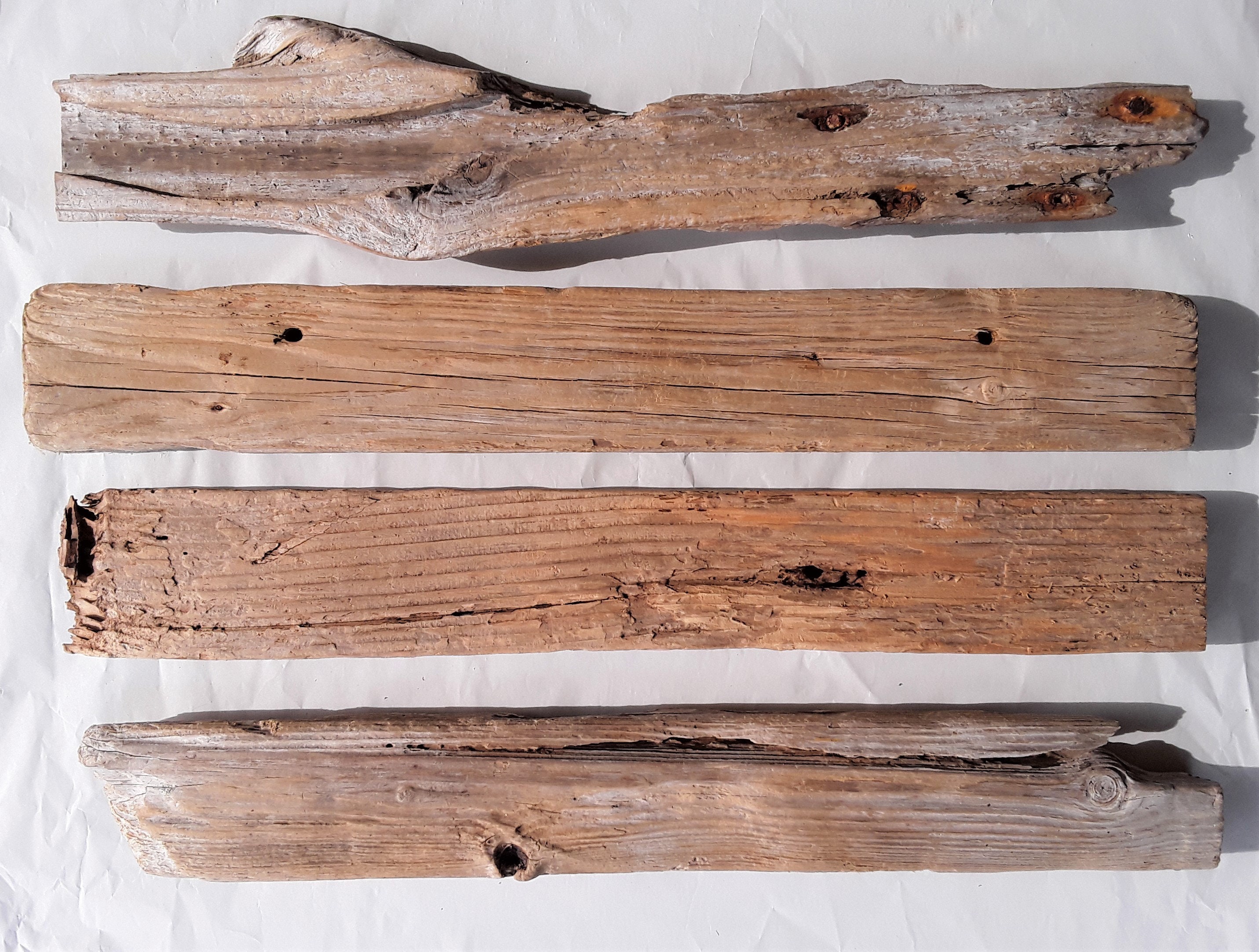 Reclaimed Driftwood Planks, 8 Thick Pieces of Driftwood Lumber, US