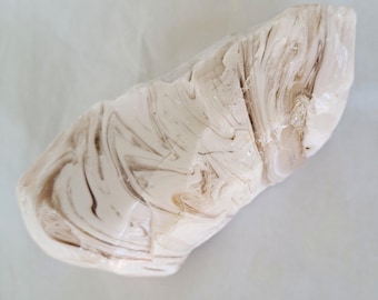 White Cullet Glass, Large Swirled piece, 3 Pounds - Free US Shipping